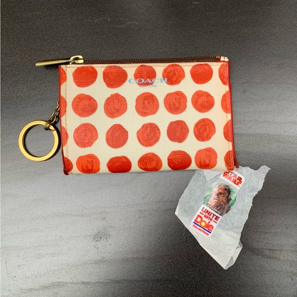 Coach Red Polka Dot Wristlet - Picture 1 of 2